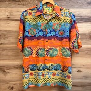 Rare Reyn Spooner Disney Herbie the Love Bug Hawaiian Shirt Made In Hawaii Large